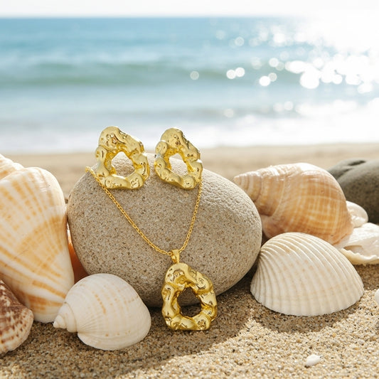 Braided design Pendant Necklace & Earrings Set – by KaVi