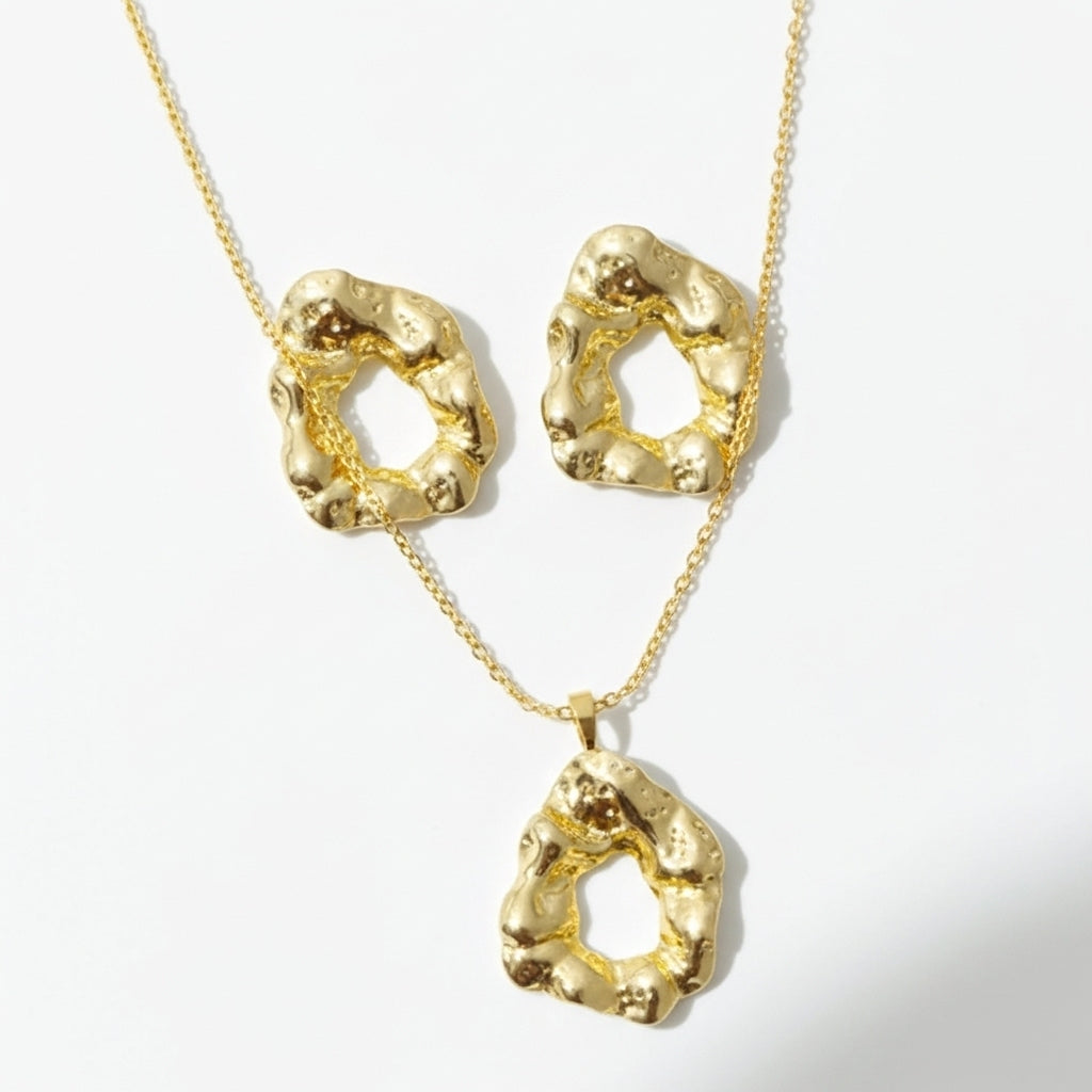 Braided design Pendant Necklace & Earrings Set – by KaVi