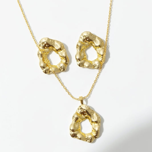 Braided design Pendant Necklace & Earrings Set – by KaVi