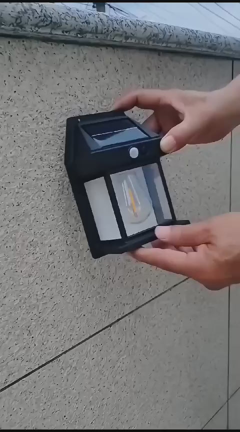 Outdoor Motion Sensor Solar Light Garden Wall Light 3 Modes